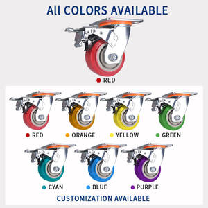 4/5/6/8 pouces Roue universelle à usage intensif PUPVC Roulettes de frein pivotantes Roues de chariot industriel silencieux pour meubles Polyuréthane - Product Image 3