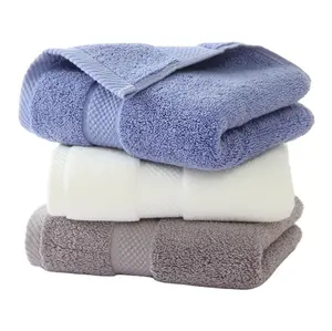 Custom 100% algodão toalha de luxo atacado planície tingida terry toalha de tecido mão