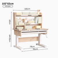 Bureau d'apprentissage pour enfants, design moderne en métal et bois, table d'étude ergonomique à hauteur réglable, caractéristiques de sécurité pour appartement, chambre, salon