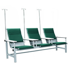 Ausnutria Three Person Infusion Chair JH15 Hospital Row Chair With IV <b>Pole</b> - Product Image 1