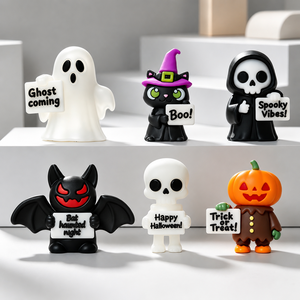 Decorazioni di Halloween in PVC in Offerta: Mini Fantasmi, Pipistrelli, Zucche e Scheletri Carini per Decorazioni da Tavolo, Mensole e Feste - Product Image 6