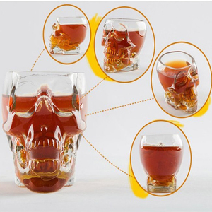 Vaso de <span class=keywords><strong>cristal</strong></span> de cuarzo transparente con forma de <span class=keywords><strong>Calavera</strong></span>, vaso de 75ml - Product Image 2