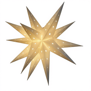 Luz Decorativa para Árbol de Navidad con Forma de Estrella Morava Grande de 23 Pulgadas, con Control Remoto a Pilas, para Colgar en Interiores/Exteriores, Color Blanco - Product Image 1