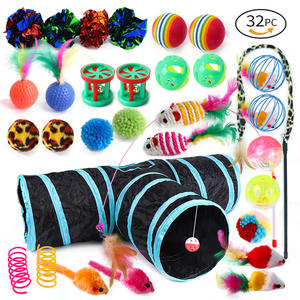 32 पीसी रंगीन पालतू बिल्ली खिलौना सेट बेल प्लग के साथ बिल्ली बिल्ली बिल्ली बिल्ली बिल्ली के साथ खिलौना - Product Image 6