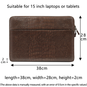 13/14/15/<span class=keywords><strong>16</strong></span> pulgadas Business Brown Crocodile PU Leather Laptop Sleeve Document Bag Maletín <span class=keywords><strong>para</strong></span> <span class=keywords><strong>Macbook</strong></span> Air <span class=keywords><strong>Pro</strong></span> Computer - Product Image 6