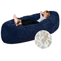 Housse de pouf de rangement rembourré (sans rembourrage) en velours côtelé ultra doux et lavable