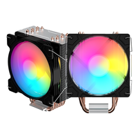 Refroidisseur de processeur haute performance RVB LED 6 tuyaux Ventilateur de refroidissement universel pour PC Intel