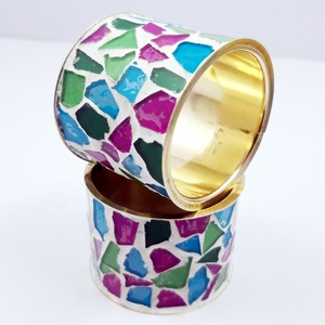 Design personnalisé Mosaïque Rond de Serviette Produit Métallique pour Maison et Cuisine Salle à Manger Décoration en Aluminium par HHO - Product Image 4