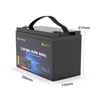 Batterie solaire LiFePO4 12,8 V 100 Ah à décharge profonde avec onduleur à onde sinusoïdale pure pour stockage d'énergie domestique et UPS