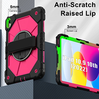 Étui antichoc 360 Armor pour iPad A16 11e génération 2025 iPad 10e génération 10.9 2022 avec support rotatif, sangle de main, bandoulière, adapté aux enfants