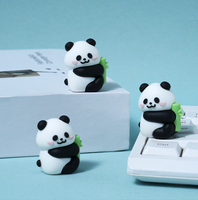 Sacapuntas Doble Giratorio con Diseño de Panda, Tapa Transparente con Cinta Adhesiva, Cuatro Colores, para Estudiantes de Primaria