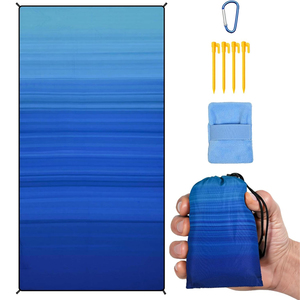Tapis de sol portable pour l'extérieur, randonnée, voyage, festival, imperméable, anti-sable, compact, avec poche de retrait de sable, couverture de plage - Product Image 1