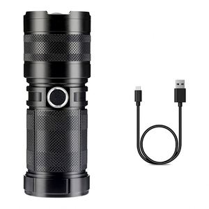 High Lumen 1680 Lumens Tactical Rechargeable USB Flashlight Adjustable Beam 4 Modes 3x18650 Battery Aluminum Alloy IP44 1000M+ - Product Image 1