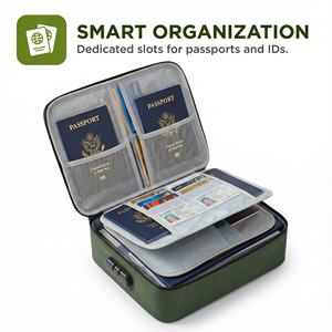 <span class=keywords><strong>Bolsa</strong></span> organizadora de documentos impermeable e ignífuga multibolsillo duradera ecológica con cerradura <span class=keywords><strong>para</strong></span> almacenamiento seguro en el hogar - Product Image 6