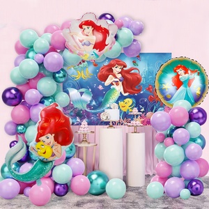 Juego de cadena de globos con temática de sirena, juego de arco de fondo de globo de papel de látex con cola de sirena, decoración de fiesta de <span class=keywords><strong>feliz</strong></span> <span class=keywords><strong>cumpleaños</strong></span> - Product Image 3