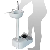 Support de lavage des mains Portable évier de Camping station de lavage des mains nouveau HDPE pompe à pied réservoir d'eau évier de Camping