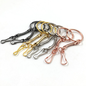 Llaveros de gancho de disco en U de 4 colores de alta calidad DIY Cadena de hueso de serpiente bolsa accesorios de Hardware llaveros de Metal - Product Image 2