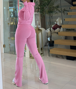 ชุดกีฬาสำหรับผู้หญิง, ชุดลำลอง2ชิ้นเสื้อแจ็กเก็ตมีฮู้ดแขนยาว + กางเกงสำหรับใส่เล่นฟิตเนสฤดูหนาวฤดูใบไม้ร่วง2025 - Product Image 4