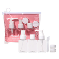 Ensemble de voyage LMLTOP 6 pièces en plastique pour cosmétiques, mini flacons vaporisateurs vides pour lotion, nettoyant, shampoing SY1038