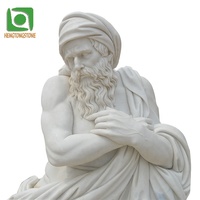 Décoration de jardin extérieur célèbre marbre jaune naturel ancien dieu grec Figurines Statue Sculpture