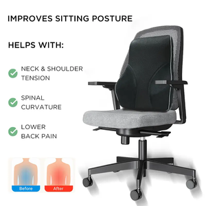 Almohada de soporte lumbar/cojín trasero, <span class=keywords><strong>respaldo</strong></span> ortopédico de espuma viscoelástica <span class=keywords><strong>para</strong></span> asiento de automóvil, silla de oficina/computadora y silla de ruedas - Product Image 3