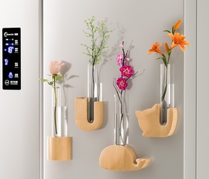 Jarrón Magnético <span class=keywords><strong>de</strong></span> Madera <span class=keywords><strong>para</strong></span> Refrigerador, Pequeño Tubo <span class=keywords><strong>de</strong></span> Vidrio <span class=keywords><strong>para</strong></span> Cultivo Hidropónico, Decoración <span class=keywords><strong>de</strong></span> Cocina, Soporte Magnético <span class=keywords><strong>para</strong></span> Flores - Product Image 5
