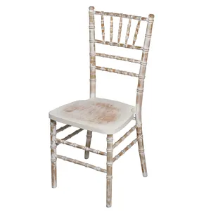 अमेरिकाना शैली Limewash रंग Stackable लकड़ी Chiavari कुर्सी के लिए पार्टी, घटना, शादी