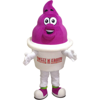 Costumes de mascotte professionnels Blue Sky Purple Ice Cream pour adultes, unisexe, en peluche - Spectacle publicitaire en extérieur