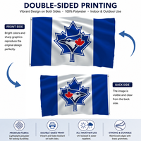 Drapeau de baseball des Blue Jays de Toronto en gros, bannière double face en polyester pour supporters de l'équipe sportive, pour les fans, le stade, la maison et l'extérieur