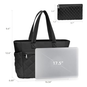 กระเป๋าผ้าพัวพันตัวบุนวมน้ำหนักเบามากสำหรับผู้หญิงกระเป๋าใส่ทำงานและเดินทางขนาดใหญ่ประดับมุก - Product Image 6