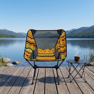 Silla Plegable Portátil para Exteriores, Silla de Camping y Pesca, Silla Luna, Personalizable, Colorida, Estilo Nacional, Silla de Playa - Product Image 1