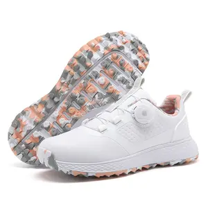 Обувь для гольфа для мужчин и женщин Удобная Водонепроницаемая автоматическая ручка выдвижные шнурки Нескользящие фиксированные ногти Уличная обувь для гольфа
