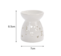 Brûleur de cire et diffuseur d'arômes en céramique pour bougies chauffe-plat et huiles essentielles, avec cuillères, décoration toutes saisons pour la maison et le bureau