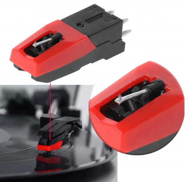 Black Glue Phonograph Dedicated Ruby Head Stylus LP Turntable Ceramic Record Ruby Piezoelectric Head