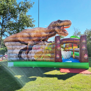 Parc de jeux gonflable commercial pour enfants, château gonflable combiné, aire de jeux gonflable, parc de loisirs jurassique avec toboggan - Product Image 2