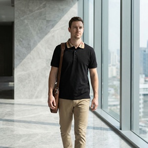 <span class=keywords><strong>Polo</strong></span> da <span class=keywords><strong>Uomo</strong></span> in Piqué di Alta Qualità, 100% Cotone, Tinta Unita, Ricamata, con Taschino, Morbida e Traspirante, per Golf e Casual - Product Image 5