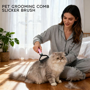 Spazzola da Bagno per Cani in Acciaio Inox e TPR, Pettine a Doppia Faccia per Rimozione Nodi e Pelo di Gatti, Sicuro e Portatile - Product Image 4