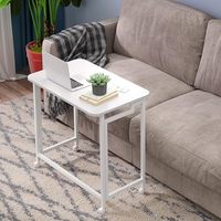 Bureau d'ordinateur mobile pliable de 23,6 pouces avec roulettes, table pour ordinateur portable, bureau portable pour petit espace, canapé, lit