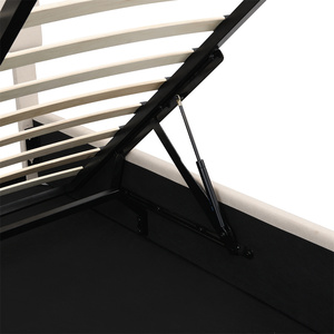 Modern Grey Wooden Platform <b>Double</b> <b>Bed</b> Frame With Lift-Up <b>Storage</b> No Spring Needed Size Base Headboard LP000211AAA Wooden <b>Beds</b> L - Product Image 6