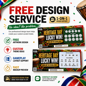 Wholesale CMYK Offset Print Hot stamping Custom Africa Theme Scratch Off Lucky Instant Lottery Tickets - Product Image 4