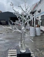 Escultura de Resina Transparente, Árbol de Cristal de Resina Transparente, Piezas Decorativas Europeas para Piso, Modelo Especial Personalizado de Fábrica