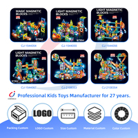 Chengji Magic Track Cube Blocs de construction magnétiques en plastique avec fonction d'éclairage coloré, circuit de billes éducatif et labyrinthe de course