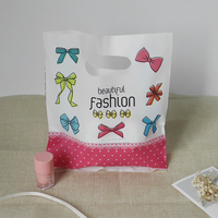 Sac à provisions 20x30cm avec poignée découpée LOGO personnalisé Sacs d'épicerie en plastique PE pour emballage de supermarché