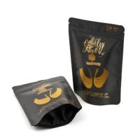 Pochette debout de sachet de café transparent mat à fermeture éclair imprimé personnalisé sac d'emballage de pâtisserie à fond plat pour biscuits rouleau de film hydrogel