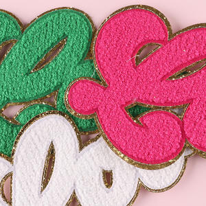 Wholesale Sell Applique Colorful Fabric Chenille <b>Patch</b> Love Custom <b>Letter</b> Large <b>Iron</b> <b>On</b> Chenille <b>Patch</b> For Clothing - Product Image 5