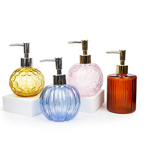 Bouteille de distributeur de savon en verre de citrouille avec couvercle de pompe 440ml - Product Image 3