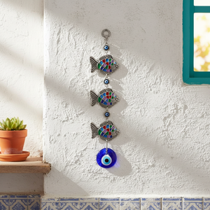 Colgante de pared de pez de 3 colores, decoración con cuentas de cristal hechas a mano, de Turquía - Product Image 3