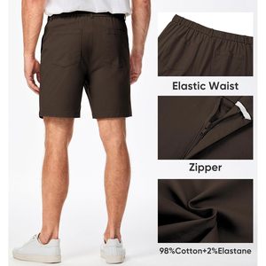 FOXA Short chino classique pour homme, 7 pouces, en sergé de coton, décontracté, avec poches, taille extensible, été - Product Image 4