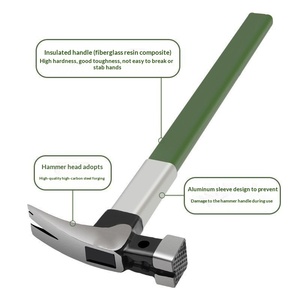 Industrial Cangle Hammer with Aluminum Jade Handle Electrician Hammer <b>Nail</b>-lifting Tool Household Small Hammer Magnetic - Product Image 1