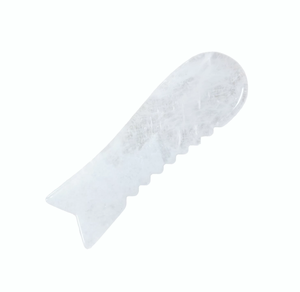 Tabla de Gua Sha de Cuarzo Blanco Natural Transparente en Forma de Pez para Belleza Facial y Ocular, Antienvejecimiento, Reafirmante y Lifting - Product Image 1
